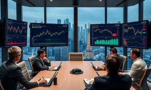 Corporate Bitcoin dividends strategy meeting in Tokyo boardroom with financial charts