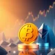 Bitcoin dominance illustrated with major cryptocurrencies competing in evolving market landscape