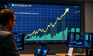 Bitcoin ETFs showing massive $2.3 billion weekly inflow growth chart
