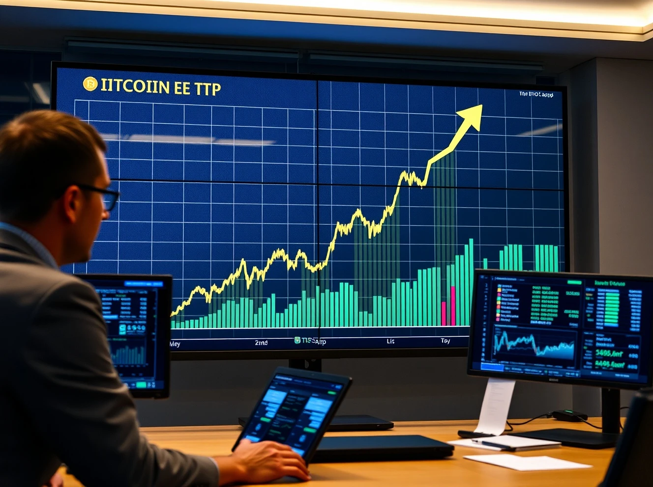 Bitcoin ETFs showing massive $2.3 billion weekly inflow growth chart