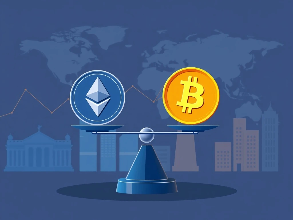Bitcoin and Ethereum balancing institutional investment strategies in neutral market conditions