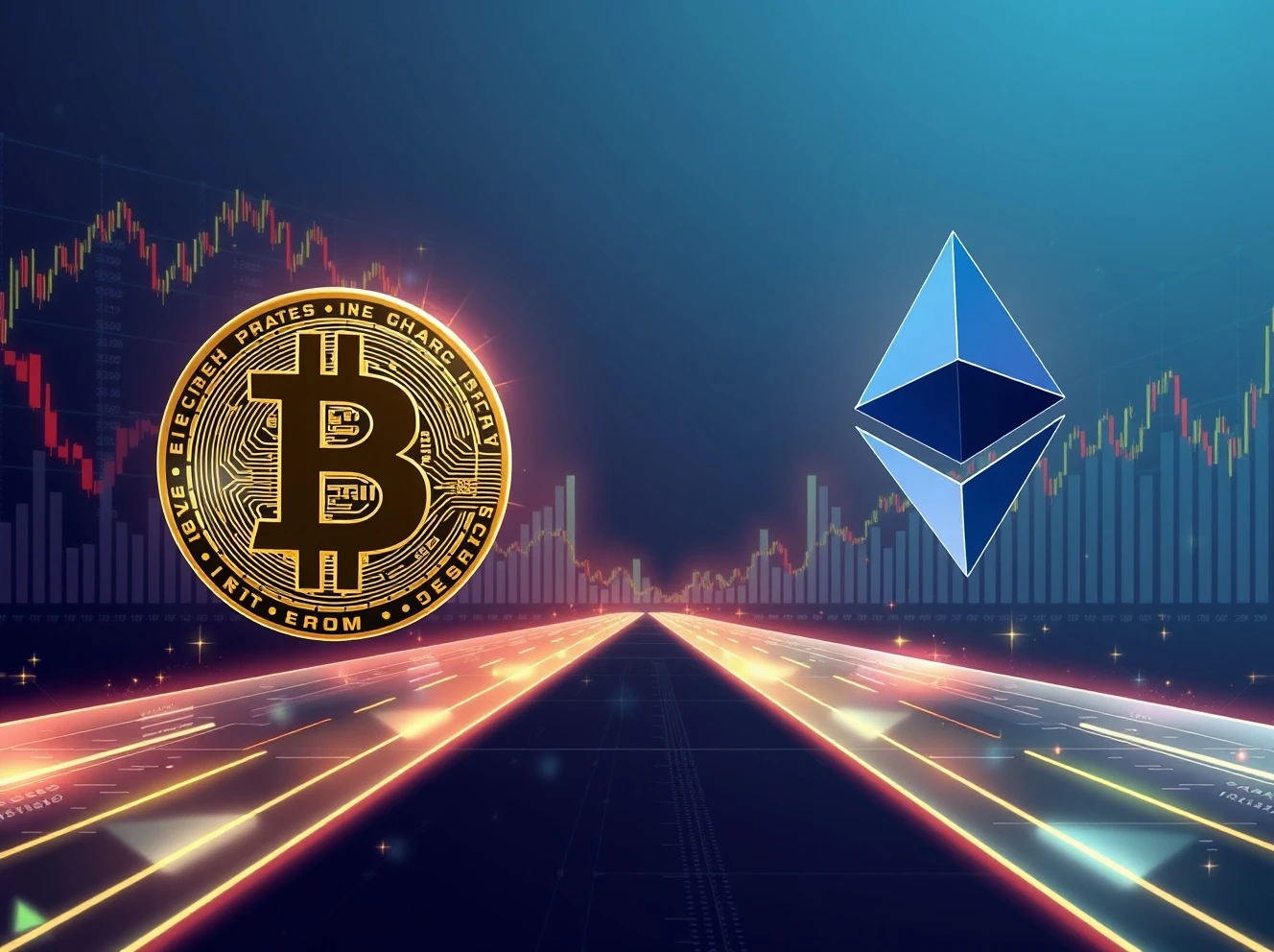 Strategic crypto asset allocation showing Bitcoin and Ethereum divergence with institutional investment flows