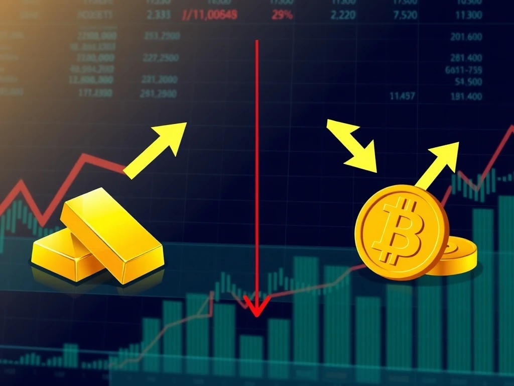 Breaking Bitcoin gold correlation shows assets moving in opposite directions during market turbulence