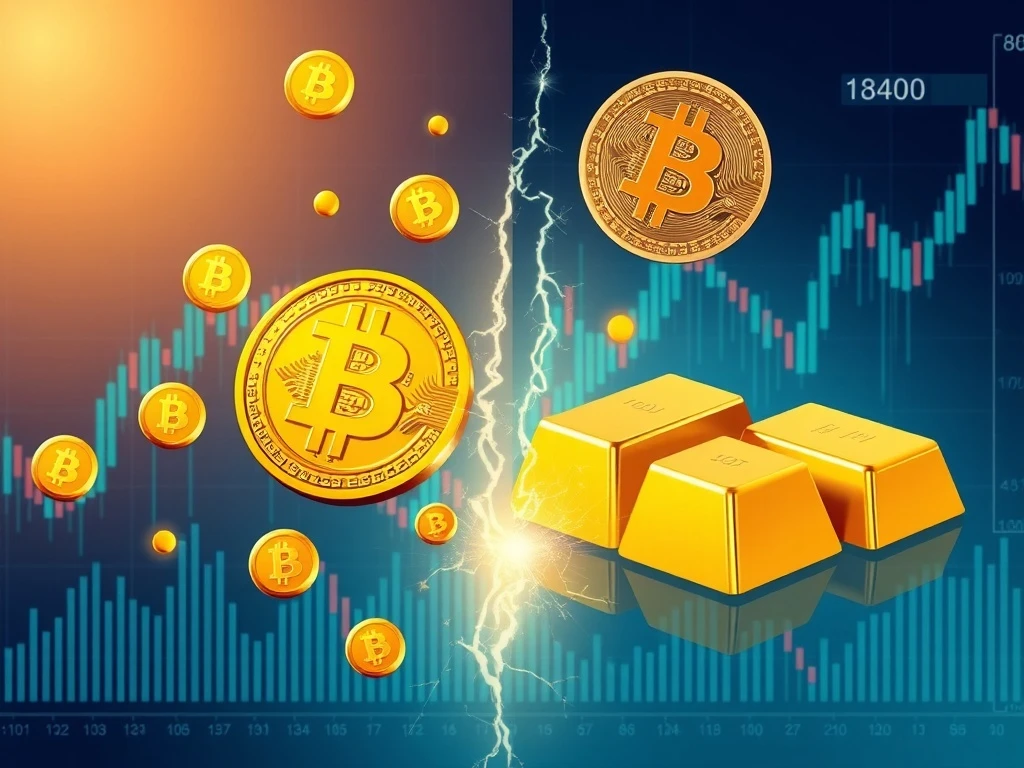 Strategic analysis of Bitcoin and gold divergence showing portfolio balancing strategies for 2025 markets