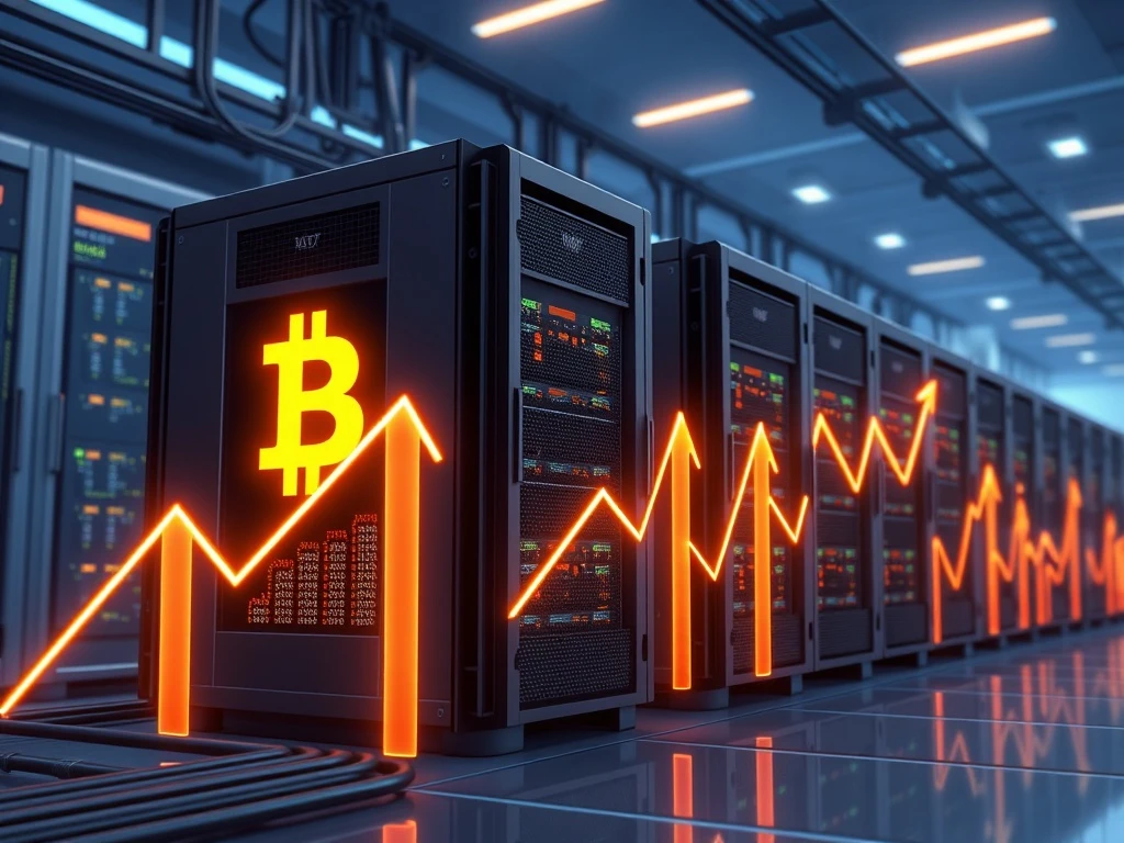 Bitcoin hash rate growth showing mining network security and computational power expansion