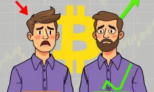 Bitcoin holders showing contrasting behavior between short-term panic and long-term confidence during market volatility