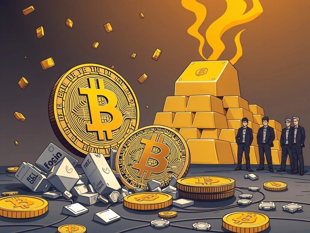 Bitcoin institutional buying analysis showing price fragility amid gold surge