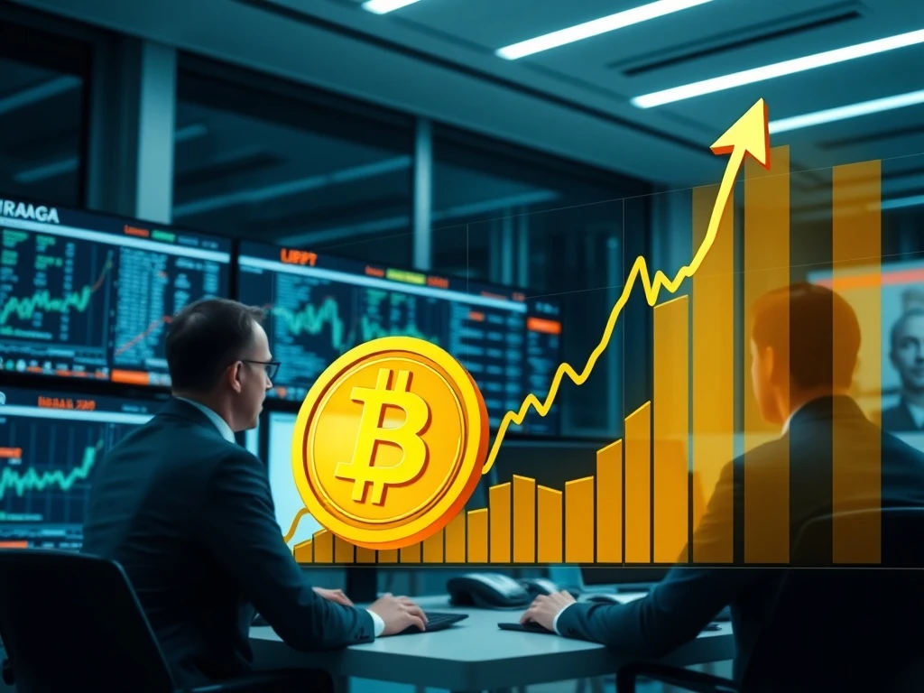 Bitcoin institutional investment growth chart showing projected $1.3M price target by 2035