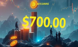 Bitcoin investment growth trajectory showing path to $700,000 valuation with institutional adoption