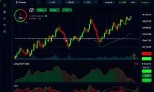 Bitcoin long short ratio dashboard showing market sentiment indicators for 2025 trading predictions