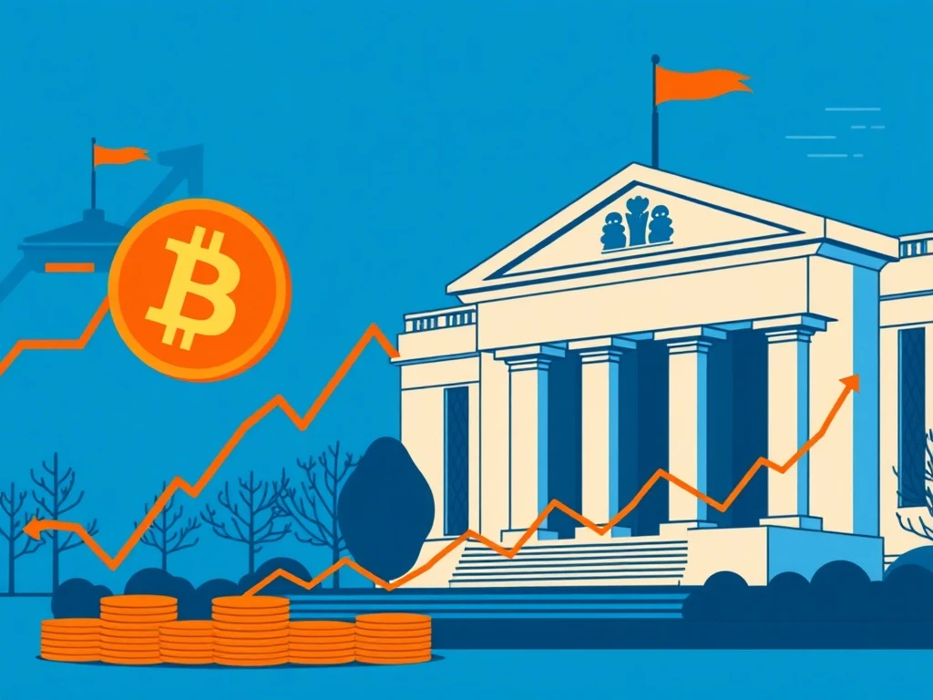 Bitcoin macro on-ramp illustration showing institutional adoption during Federal Reserve rate cuts