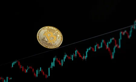 Bitcoin market uncertainty shown through volatile price chart with critical support levels