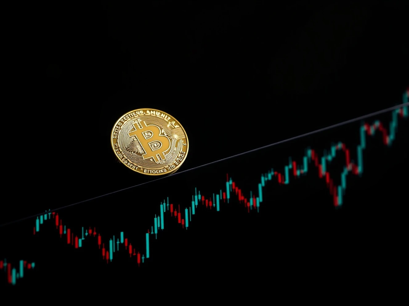 Bitcoin market uncertainty shown through volatile price chart with critical support levels