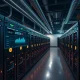 Bitcoin miners profitability challenges in modern mining facility with operational metrics dashboard