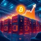 Bitcoin miners achieving record production despite rising network difficulty with advanced mining equipment