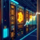 Bitcoin mining difficulty visualization showing network security strength and computational power