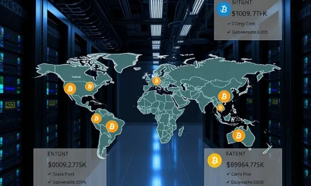 Strategic Bitcoin mining operations showing global energy cost disparities and investment opportunities