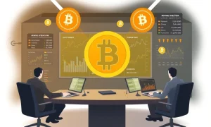 Strategic analysis of Bitcoin mining equities showing institutional investment growth and market performance charts