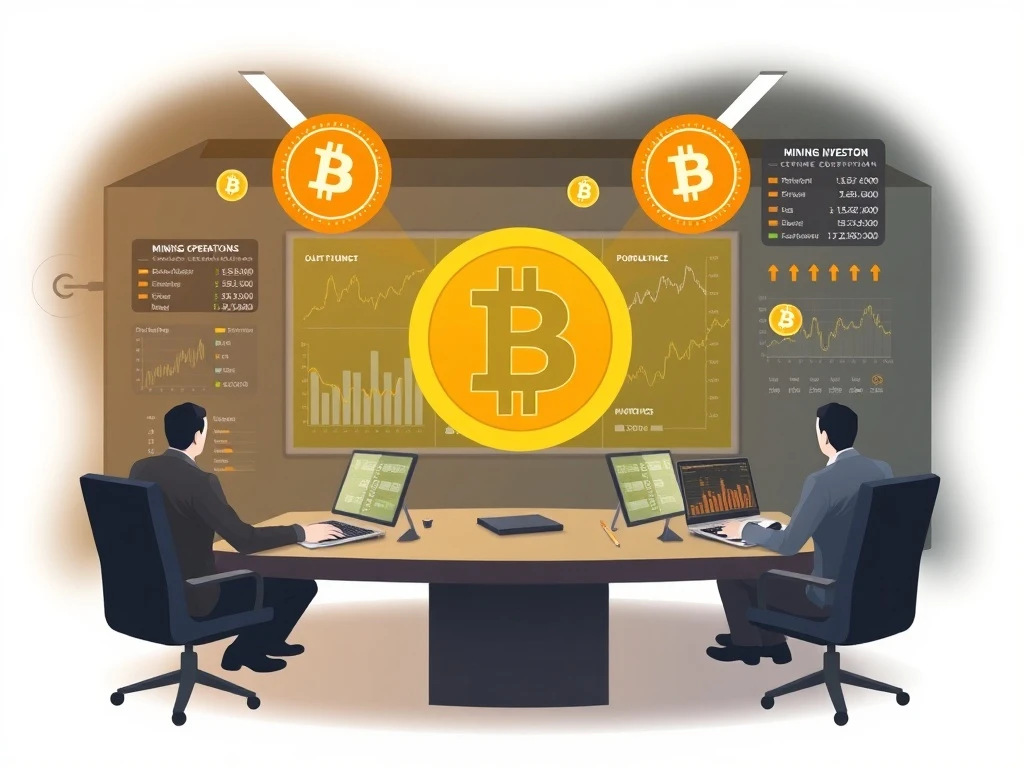 Strategic analysis of Bitcoin mining equities showing institutional investment growth and market performance charts