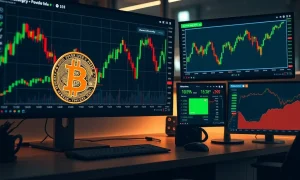 Bitcoin news analysis showing MicroStrategy and Robinhood stock performance comparison with S&P 500 inclusion
