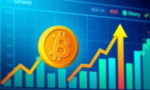 Bitcoin news today showing market surge analysis with risk indicators and cryptocurrency performance charts