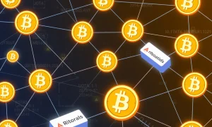 Bitcoin Ordinals network analysis showing blockchain node operations and data flow impact