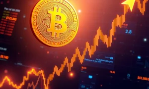 Bitcoin price reaching historic $116,000 milestone with upward market momentum