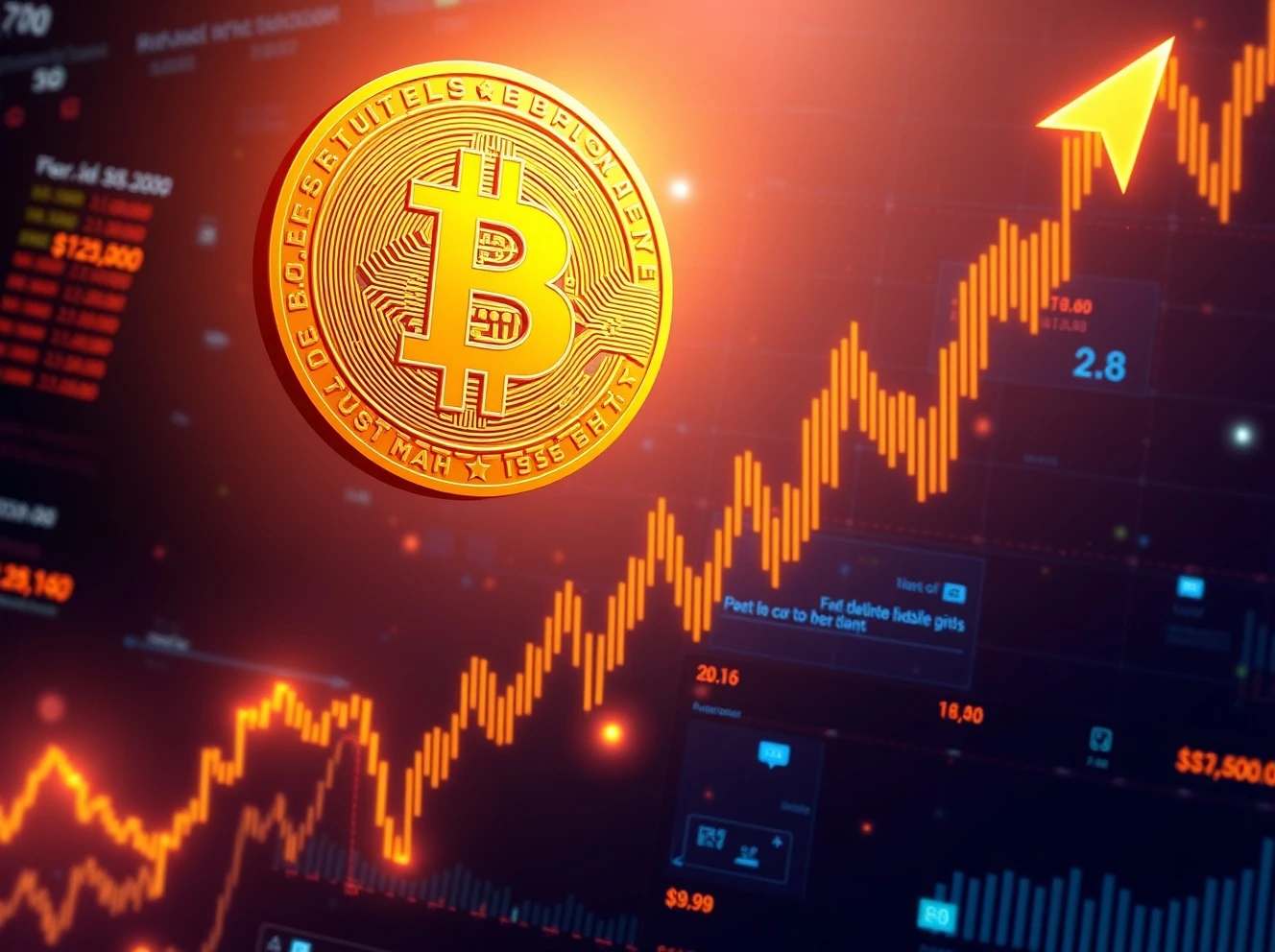 Bitcoin price reaching historic $116,000 milestone with upward market momentum