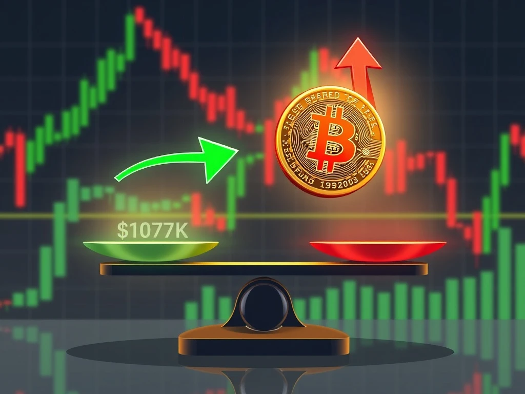 Bitcoin price analysis showing critical support and resistance levels with bullish and bearish indicators