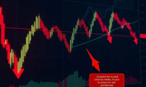Bitcoin price chart showing critical resistance level and potential downturn analysis