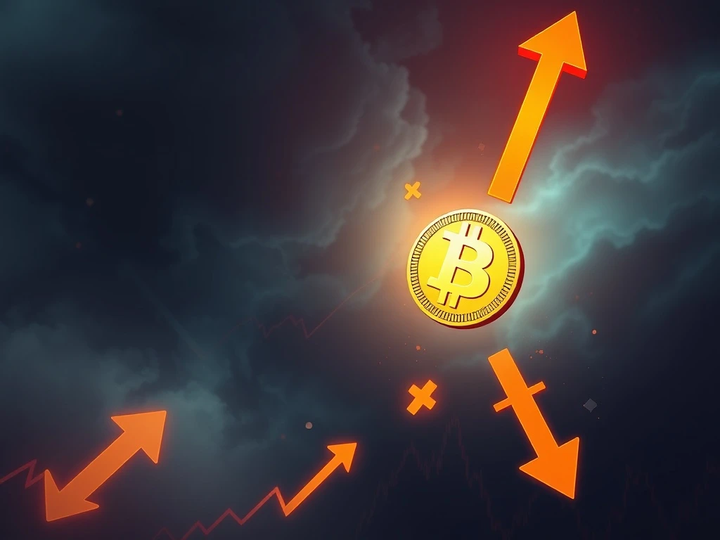 Bitcoin price decline prediction showing dramatic drop amid financial market turbulence