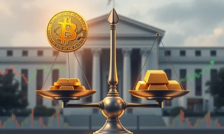 Bitcoin price competition with gold as safe haven investment during economic uncertainty