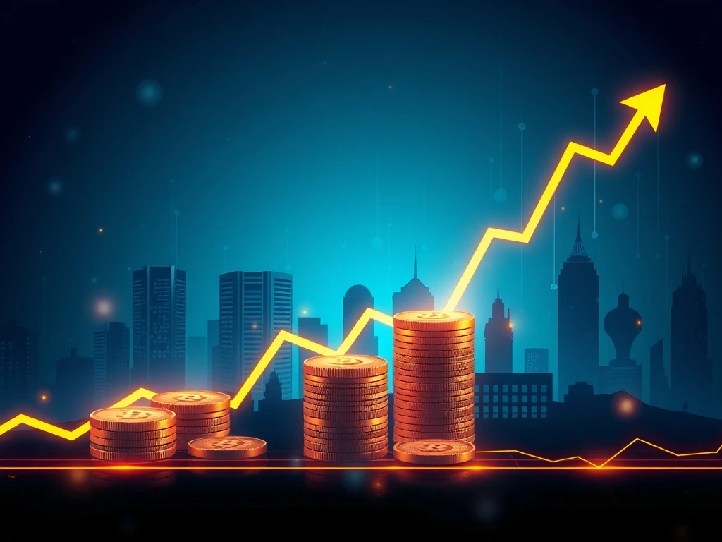 Bitcoin price prediction chart showing massive growth toward 2035 target with institutional demand indicators