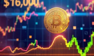 Bitcoin price breakthrough above $116,000 with upward trending graph and market momentum