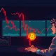 Bitcoin price chart showing sharp decline with analysis indicators during market volatility