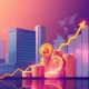 Bitcoin price trajectory showing upward growth with institutional adoption indicators