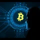 Satoshi Nakamoto facing quantum threat to Bitcoin security with futuristic technology background
