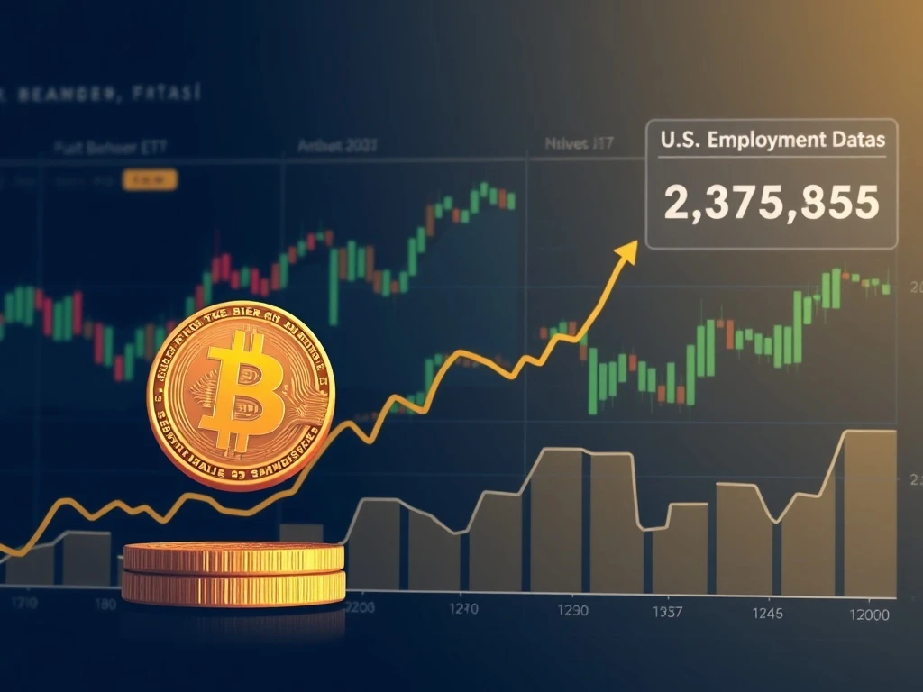 Bitcoin rally driven by employment data and institutional ETF demand showing upward price trajectory