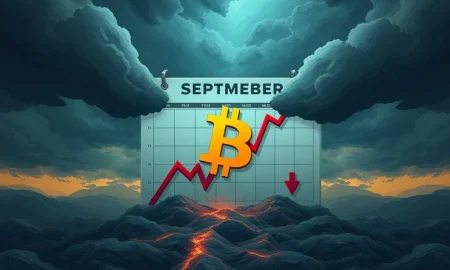 Bitcoin September performance chart showing historical decline patterns during cryptocurrency's worst month