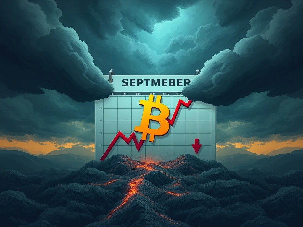 Bitcoin September performance chart showing historical decline patterns during cryptocurrency's worst month