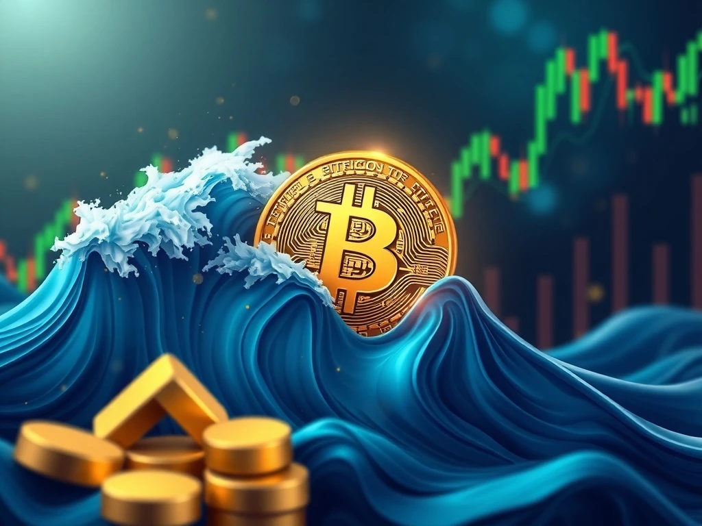 Bitcoin strategic hedge protecting investment portfolio from market volatility waves