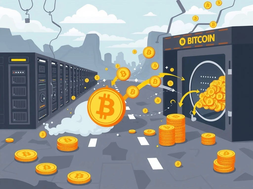 Bitcoin supply race showing institutions outpacing miners in acquiring digital assets