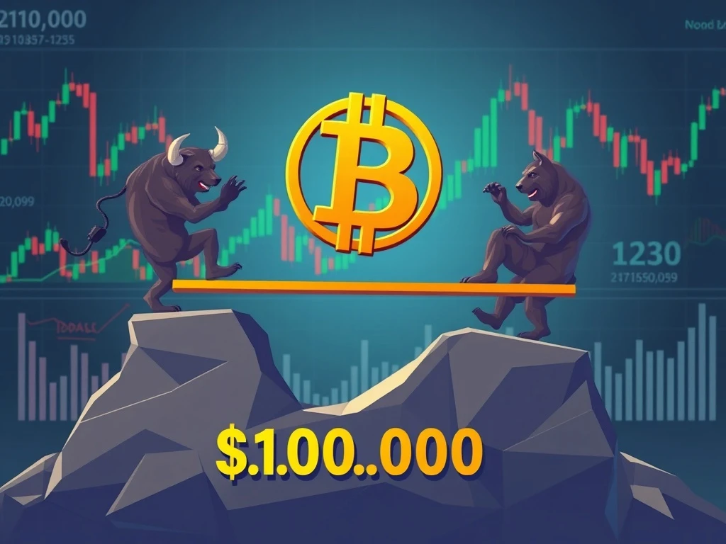 Bitcoin support level analysis showing critical $100,000 price threshold decision point