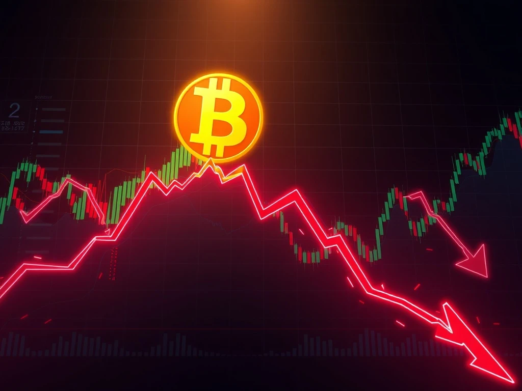 Bitcoin support level breakdown triggering cryptocurrency market volatility and price decline