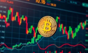Market volatility analysis showing Bitcoin surge amid economic uncertainty and stock market decline