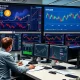 Professional Bitcoin trading analysis on regulated exchange platforms with institutional investors monitoring compliance frameworks