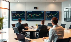 Corporate Bitcoin treasury accounting strategy meeting with financial charts and blockchain technology