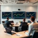 Corporate Bitcoin treasury accounting strategy meeting with financial charts and blockchain technology