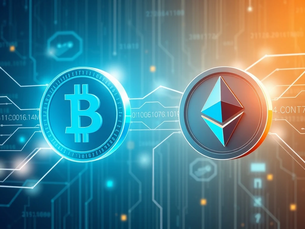 Bitcoin upgrade merging with Ethereum blockchain technology for smart contracts