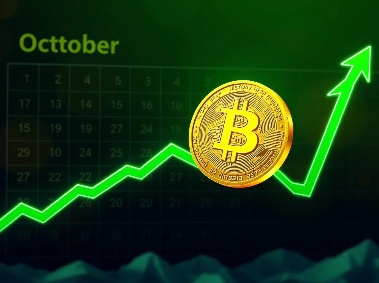 Bitcoin Uptober bullish trend showing cryptocurrency price surge during October